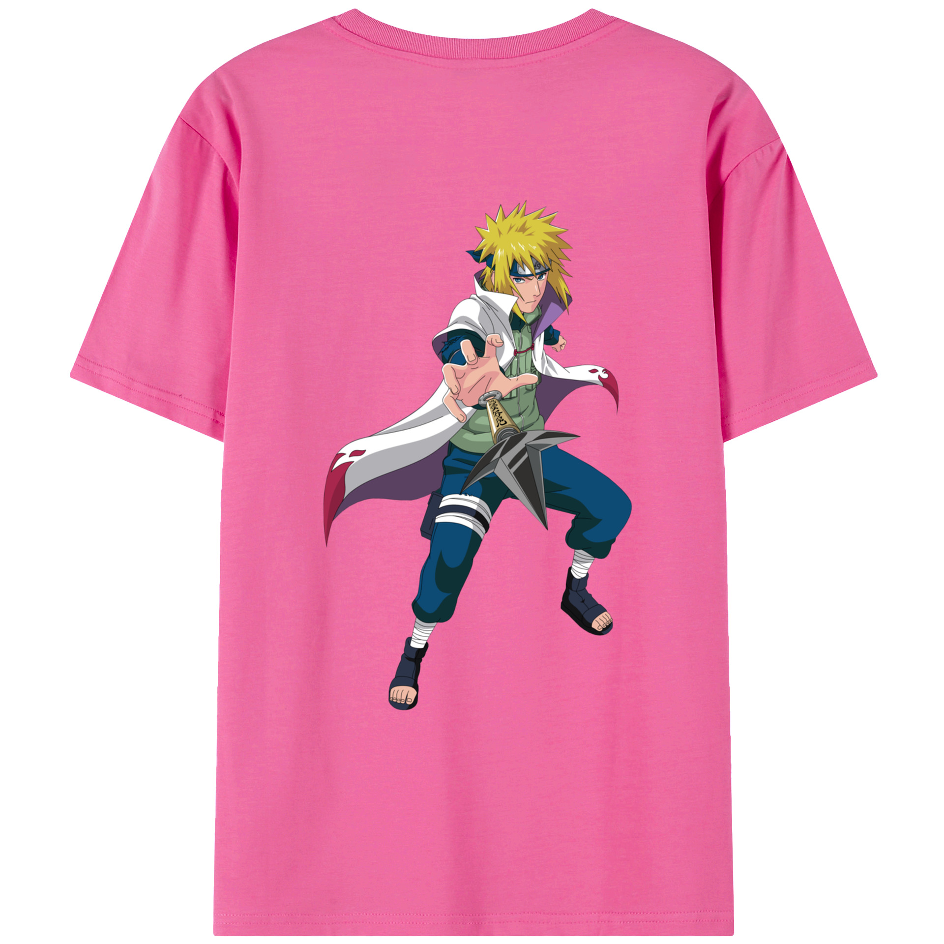 （画像用） NARUTO -ナルト- 波風 ミナト Namikaze Minato レディース半袖Tシャツ(バックプリント)